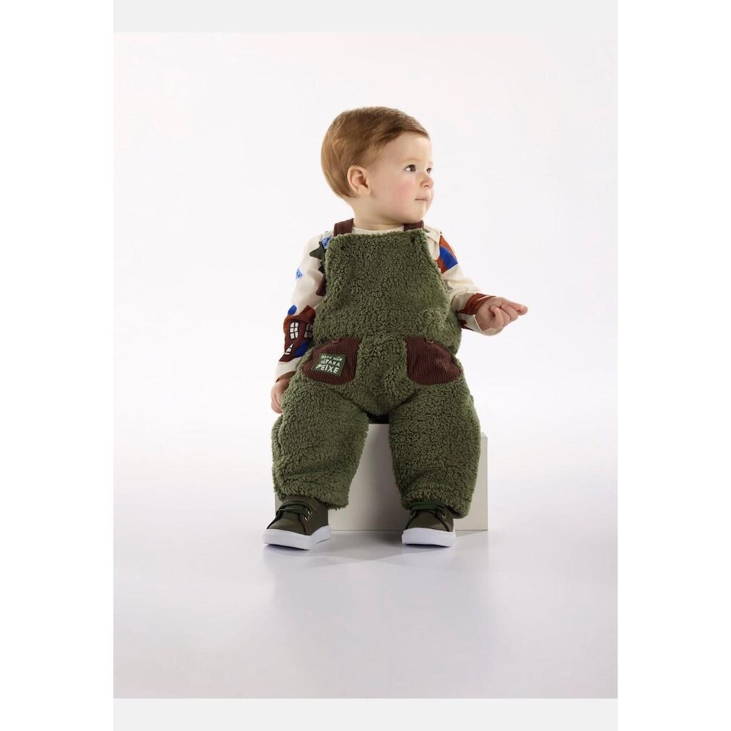 Conjunto Bebê Menino com Body e Jardineira Urso Amigo Três e Já