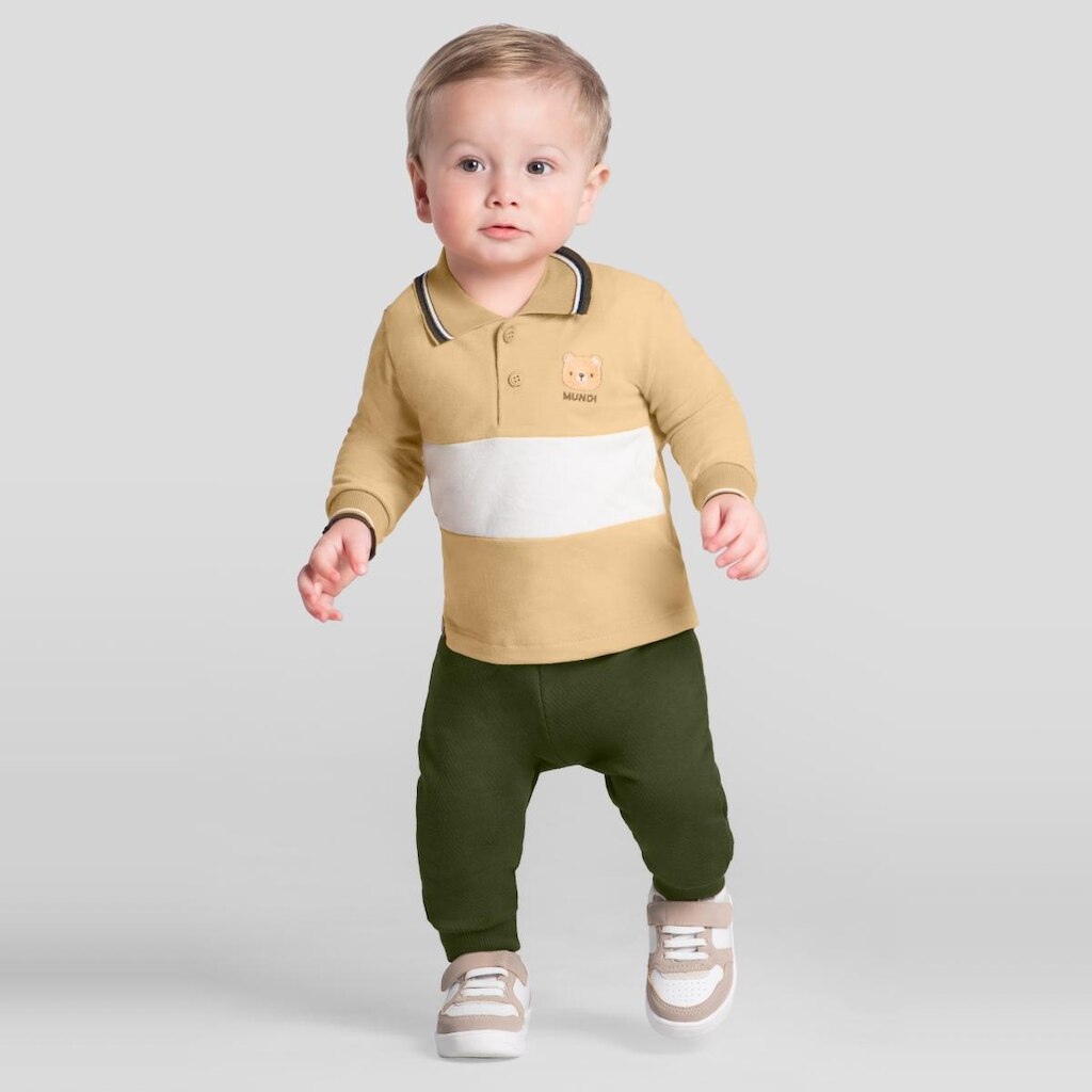 Conjunto Bebê menino de ursinho Mundi baby