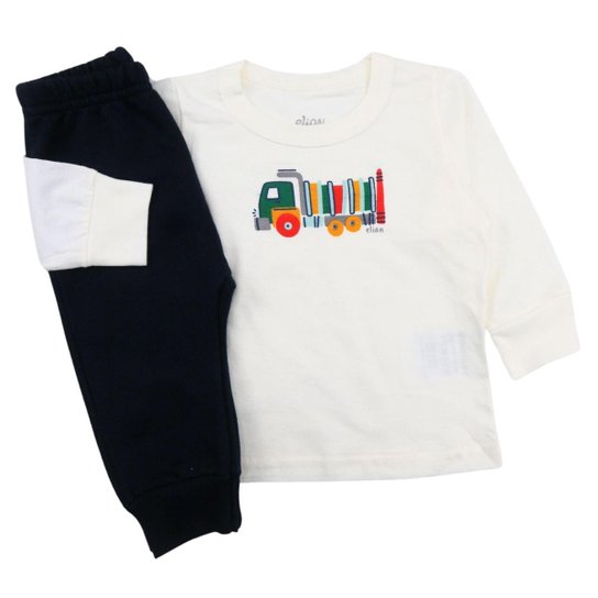 Conjunto Bebê Menino Elian 3 Peças Blusa Colete Calça Inverno