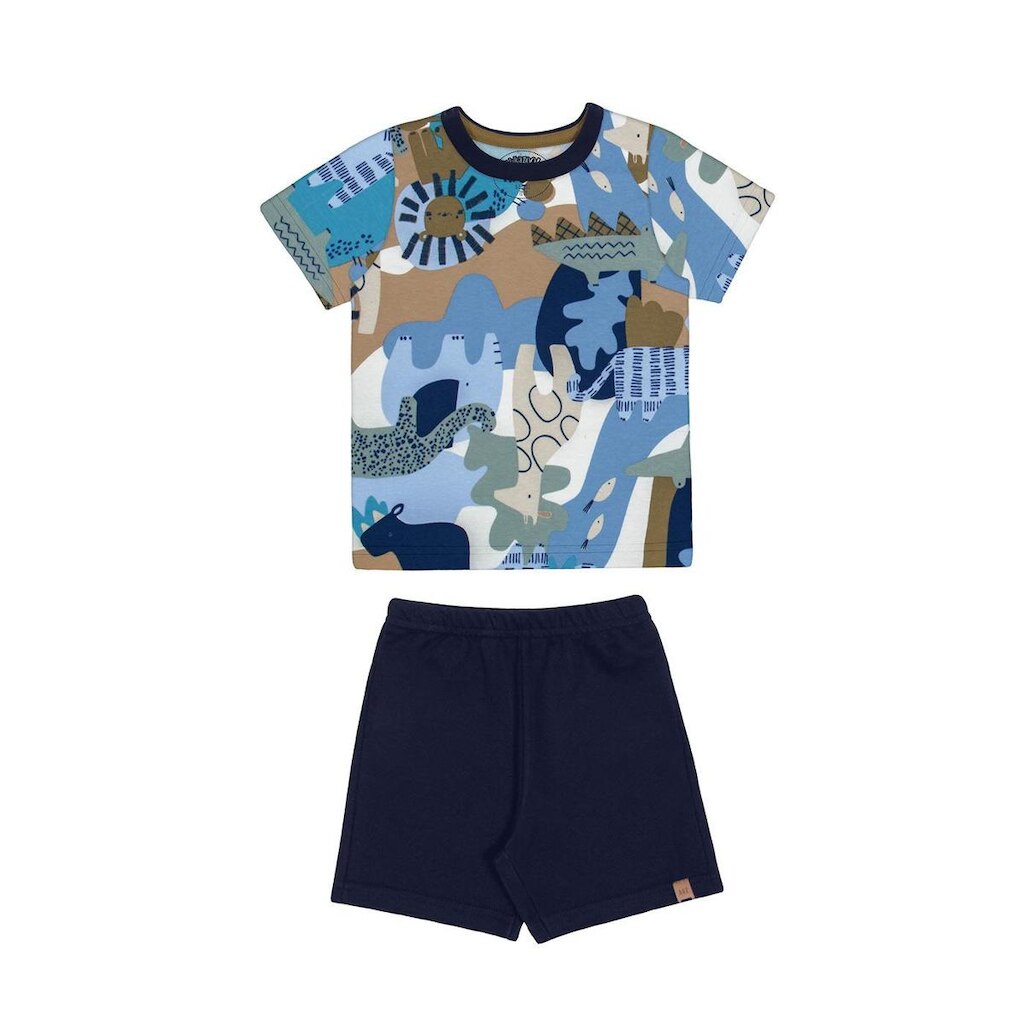 Conjunto Bebê Menino Estampa Safari Azul Alakazoo