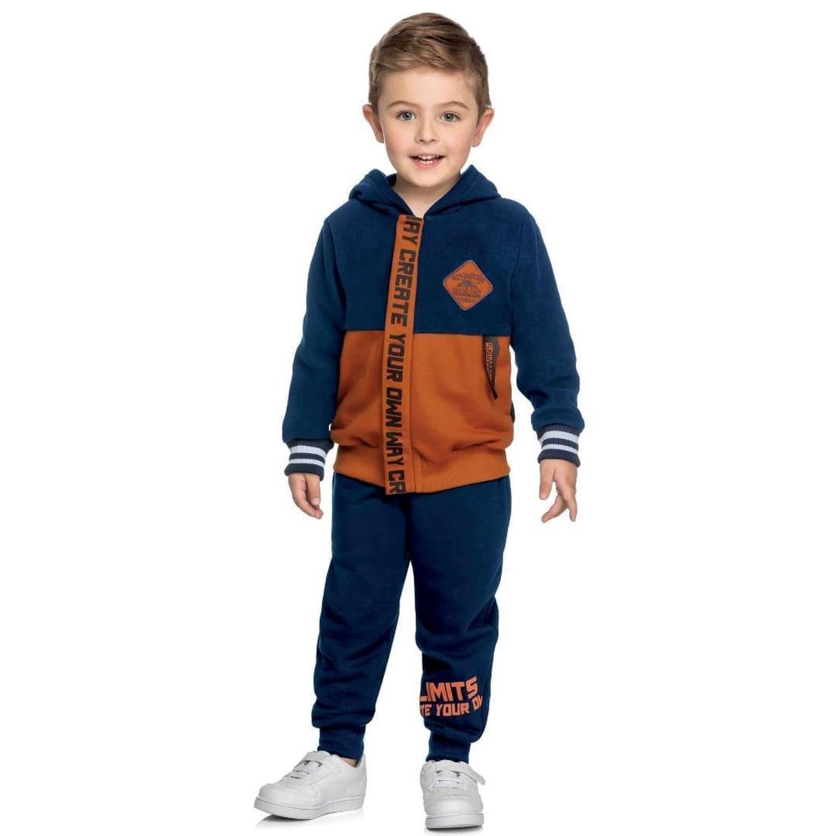 Conjunto Bebê Menino Inverno Jaqueta Com Capuz E Calça Adventure
