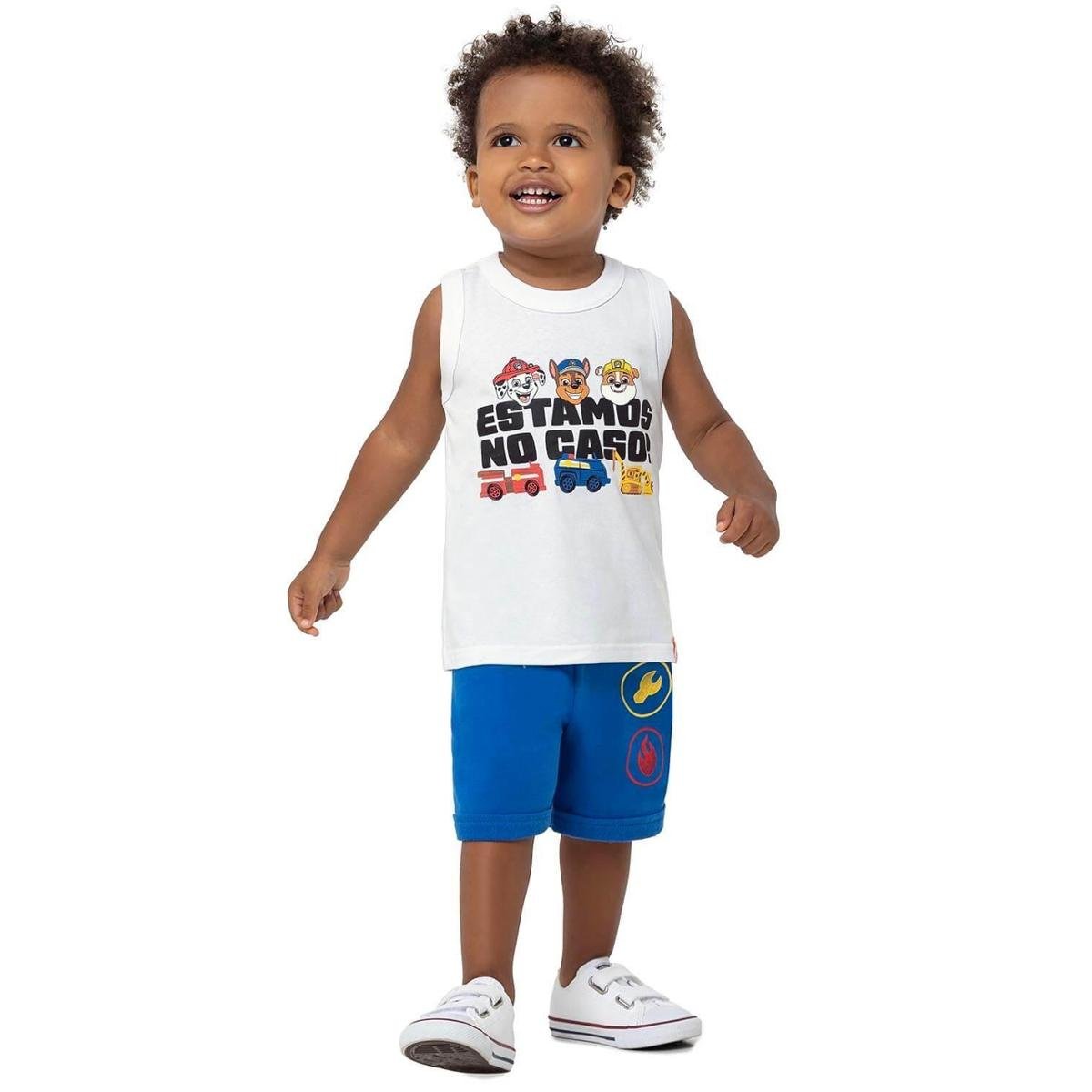 Conjunto Bebê Menino Patrulha Canina Malwee Kids - CINZA - 2 - Branco Menor preço em Conjunto Bebê Menino Patrulha Canina Malwee Kids - CINZA - 2 - Branco