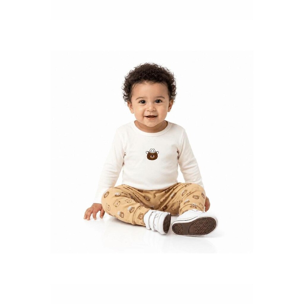 Conjunto Bebê Menino Urso Cowboy Alphabeto Off e Paçoca
