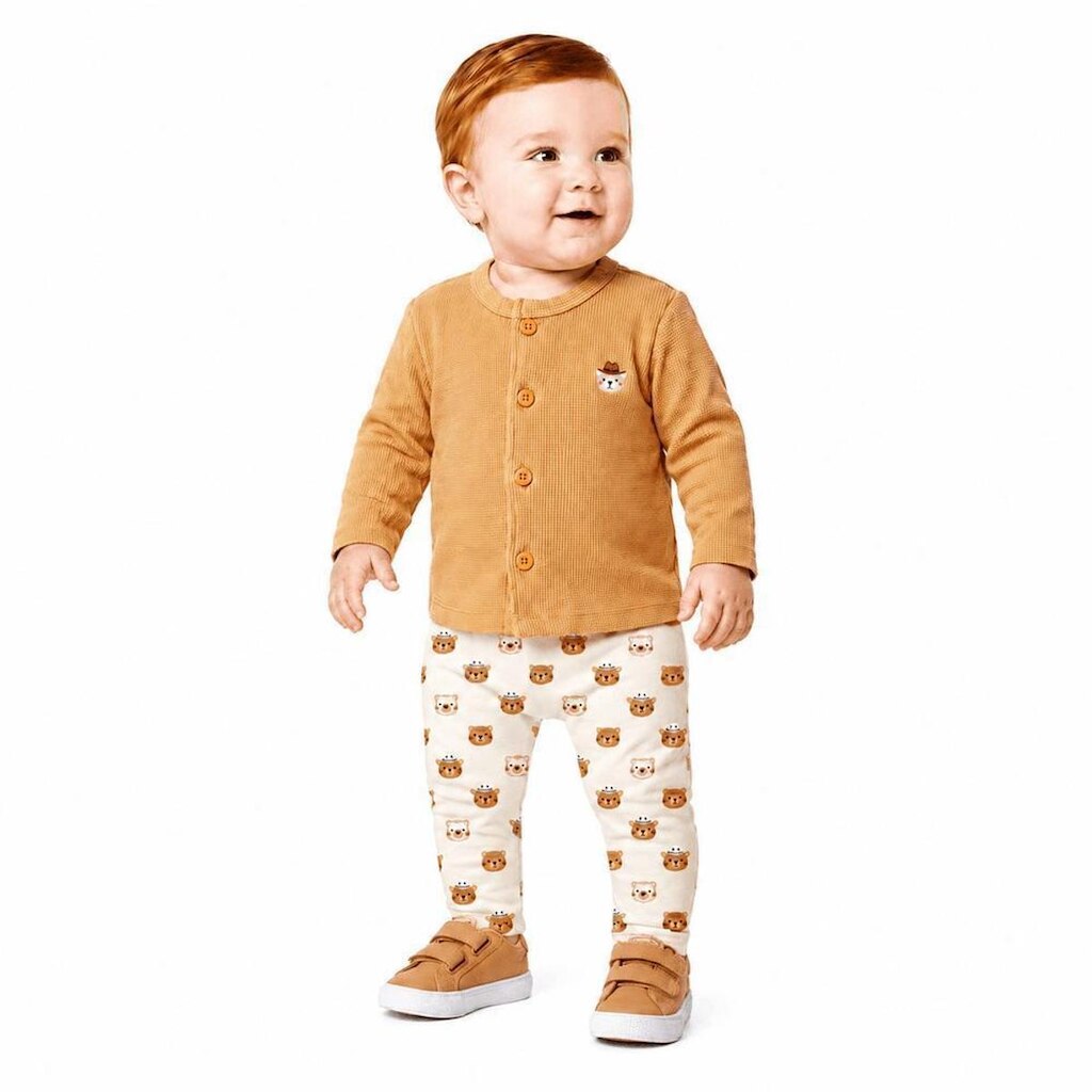 Conjunto Bebê Menino Urso Cowboy Alphabeto Pacoca e Off