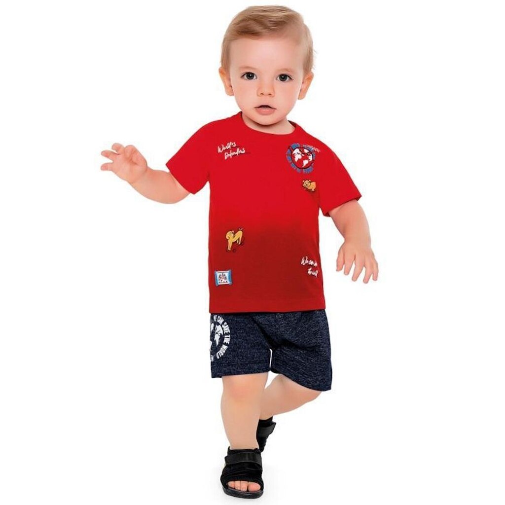 Conjunto Bebê Menino Verão, Save the World, 2 peças - Fakini