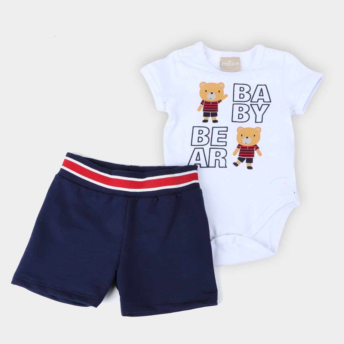 Conjunto Bebê Milon Body + Bermuda Moletinho Masculino - Branco é ruim? Conjunto Bebê Milon Body + Bermuda Moletinho Masculino - Branco é boa?