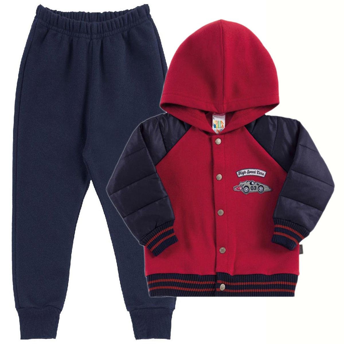 Conjunto Bebê Moletom Masculino - Vermelho Menor preço em Conjunto Bebê Moletom Masculino - Vermelho