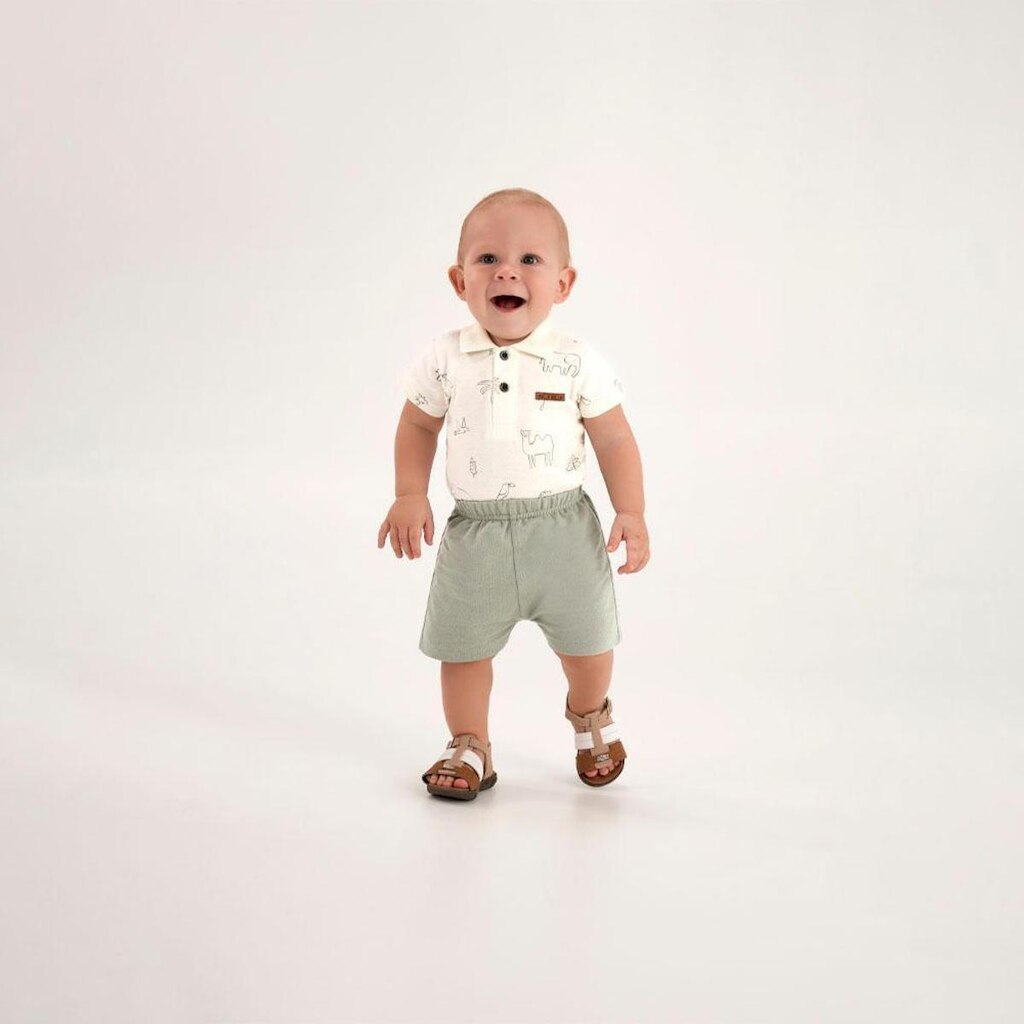 Conjunto Bege Bebe Pulla Bulla Menino - 53670-1271
