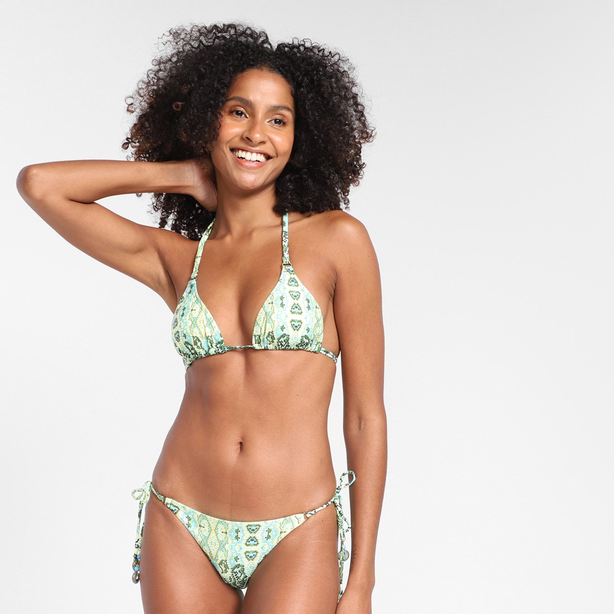 Conjunto Biquini Água Doce Estampado - Verde Menor preço em Conjunto Biquini Água Doce Estampado - Verde