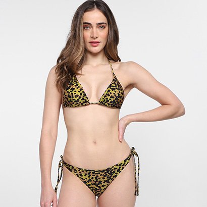 Conjunto Biquini Cortininha Com Bojo Phra Yai Fio Duplo Beatriz - Feminino