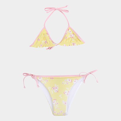 Conjunto Biquíni Infantil Hering Com Proteção UV 50+ Estampado - Feminino