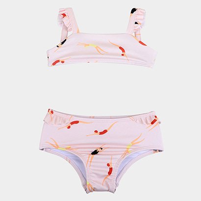 Conjunto Biquíni Infantil Hering Kids Com Proteção Solar Uv Toddler - Feminino