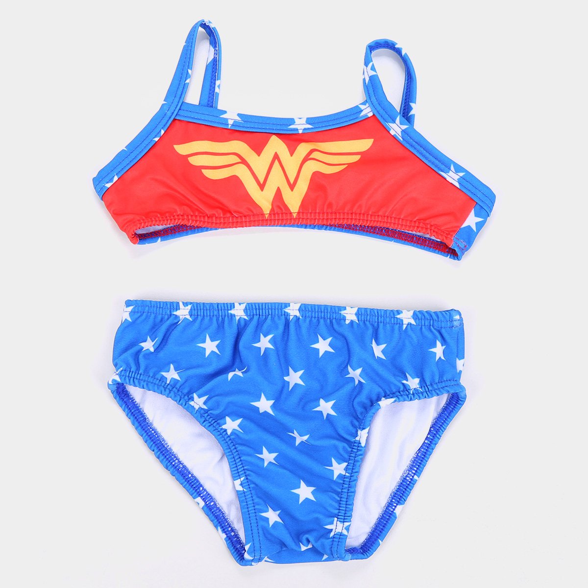 Conjunto Biquíni Kamylus com proteção Uv 50+ Mulher Maravilha