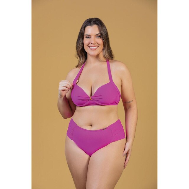 Conjunto Biquíni Meia Taça Borboleta Pink Power