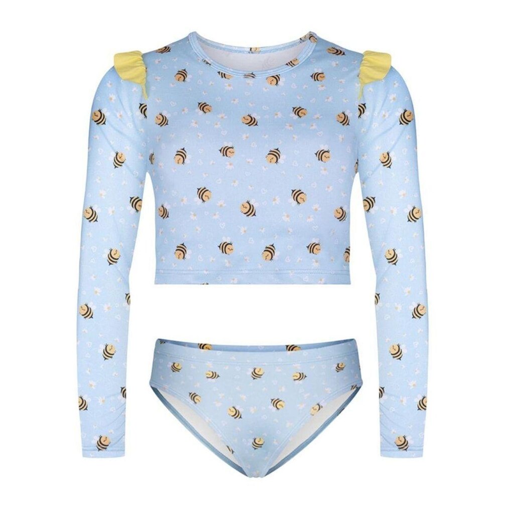 Conjunto Biquíni Selene Camisa + Calcinha Praia Infantil - Azul 2