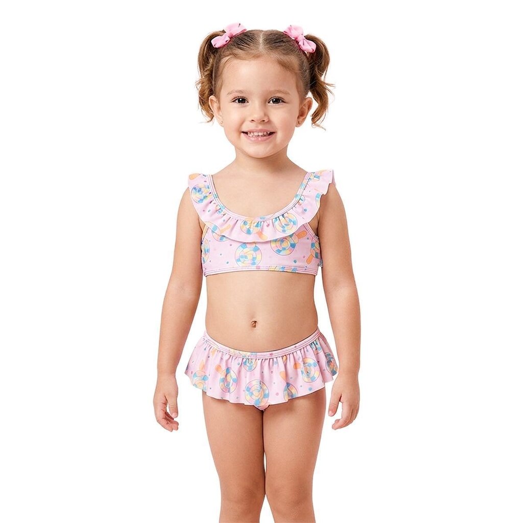 Conjunto Biquíni Top e Calcinha Lollypop Infantil Tip Top