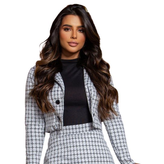 Conjunto Xadrez Feminino Saia E Blazer Conjunto Feminino Blazer