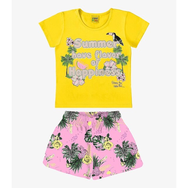 Conjunto Blusa com Shorts Rovi Kids Amarelo