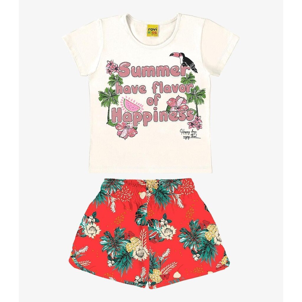 Conjunto Blusa com Shorts Rovi Kids Bege