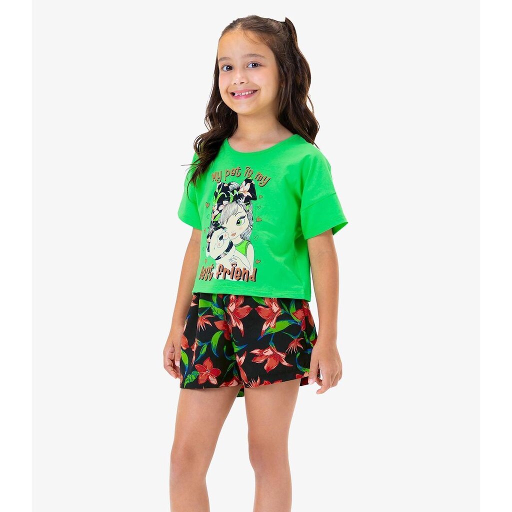 Conjunto Blusa com Shorts Rovi Kids Verde