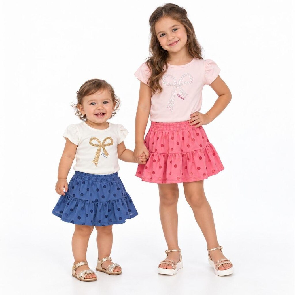 Conjunto blusa e saia babado Elian