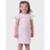 Conjunto Blusa Manga Curta Malha Trabalhada Com Salopete Listrada Elegante Menina 1 a 3 - Rosa