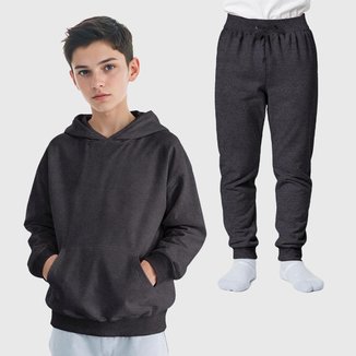 Conjunto Blusa Moletom Canguru + Calça Infantil Menino