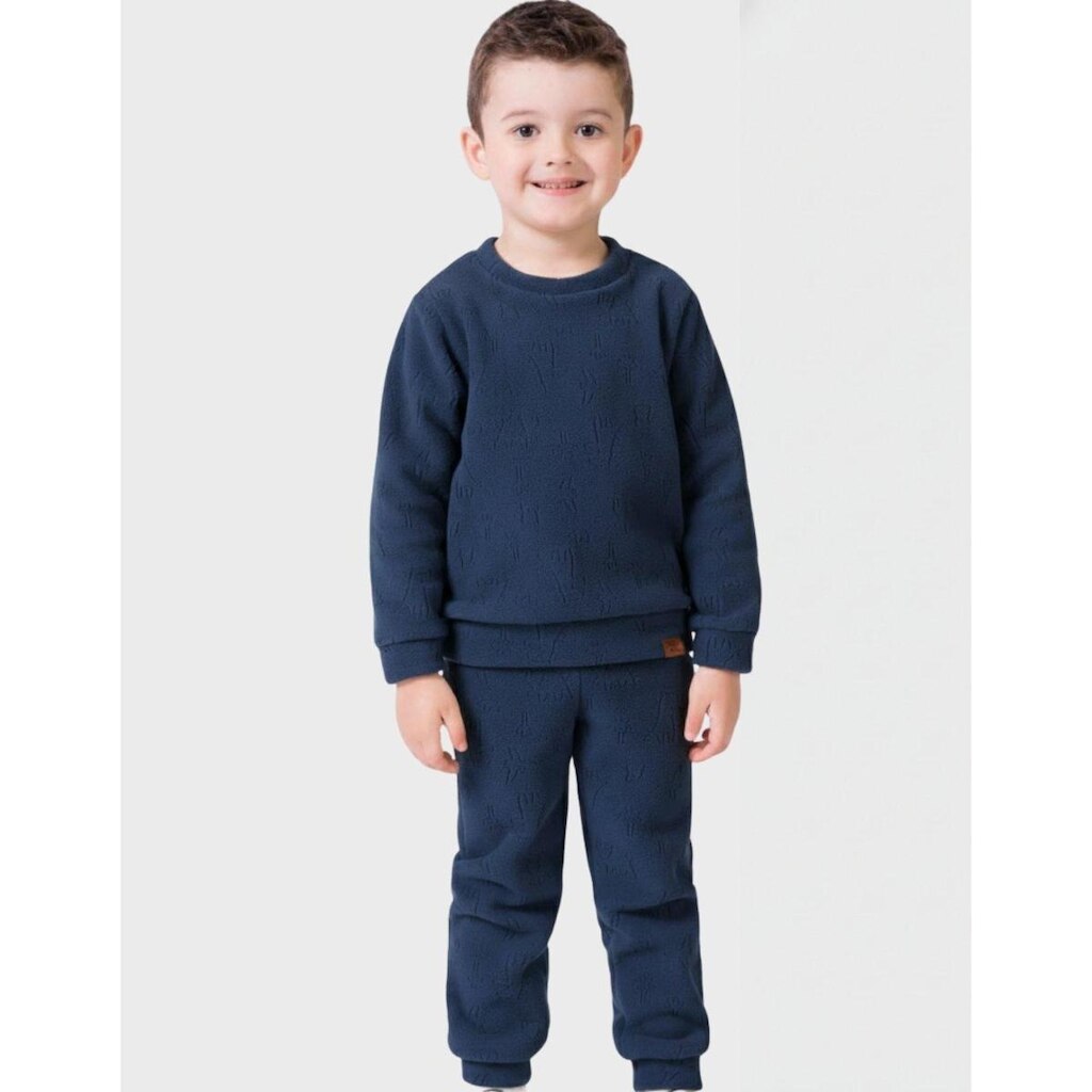 Conjunto Blusão Gola Redonda Com Calça Punho Verde Inverno Elegante Novo - Menino 1 a 4 anos