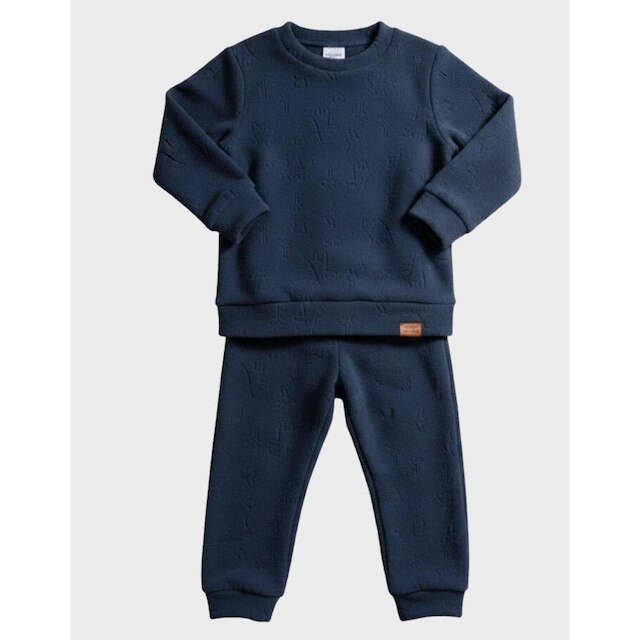 Conjunto Blusão Gola Redonda Com Calça Punho Verde Inverno Elegante Novo - Menino 1 a 4 anos