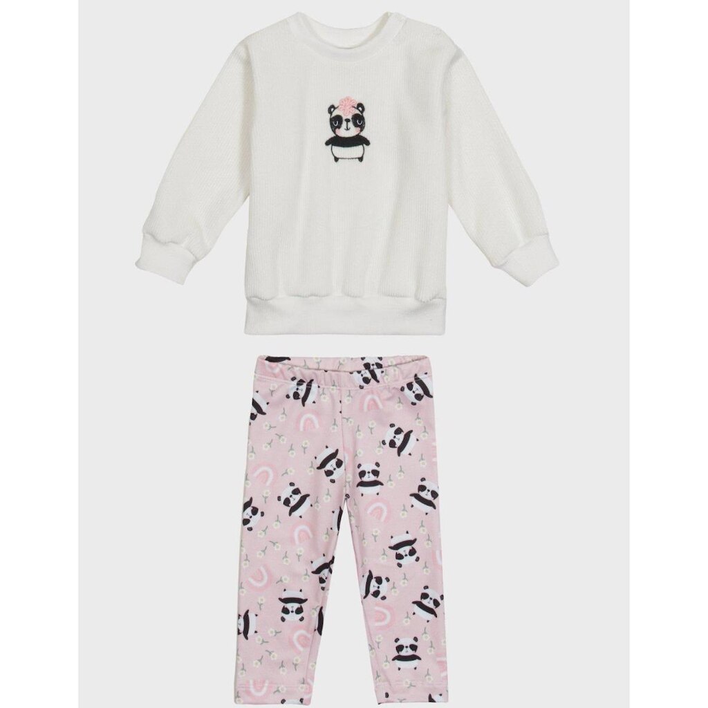 Conjunto Blusão Quentinho Inverno Forrado Urso C/Legging Térmica Estampada - Bebê P ao GG