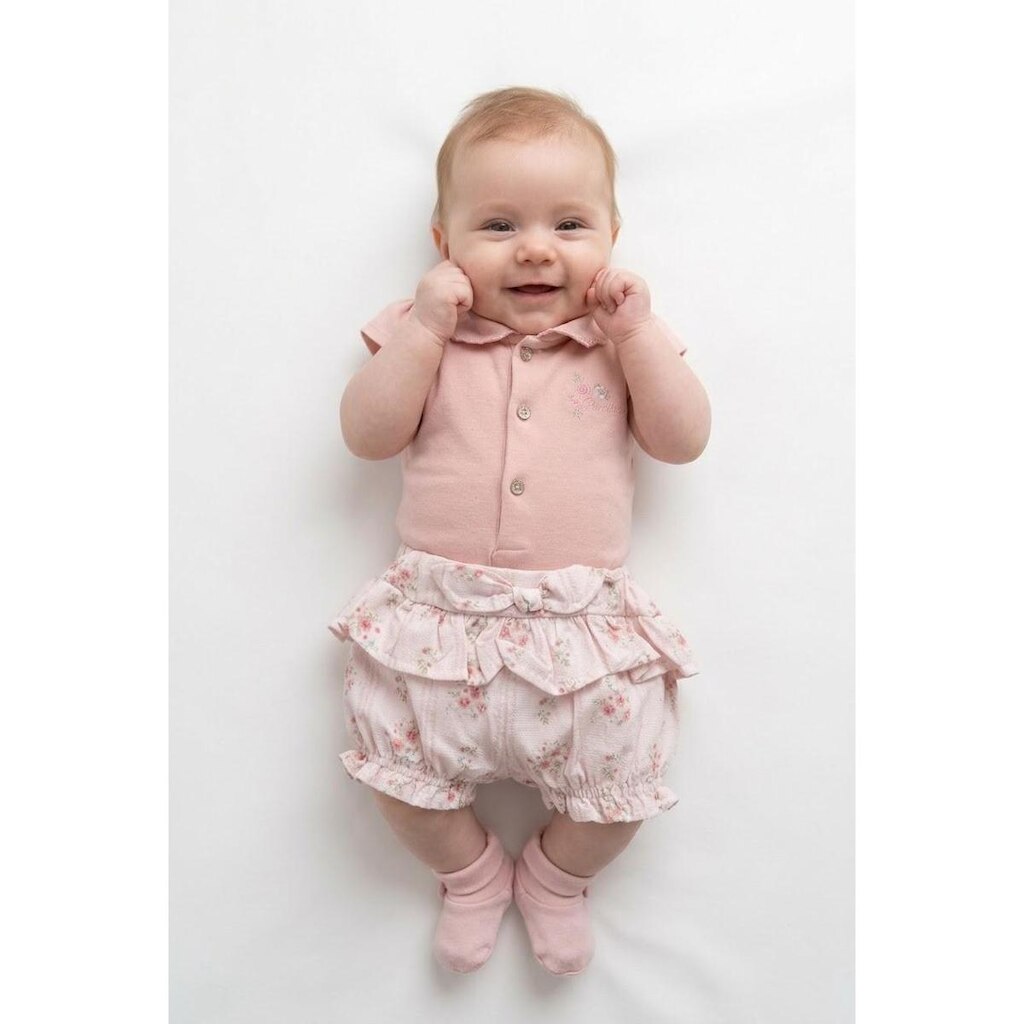 Conjunto Body + Shorts Bebê Menina Luxo Verão Paraíso 18654