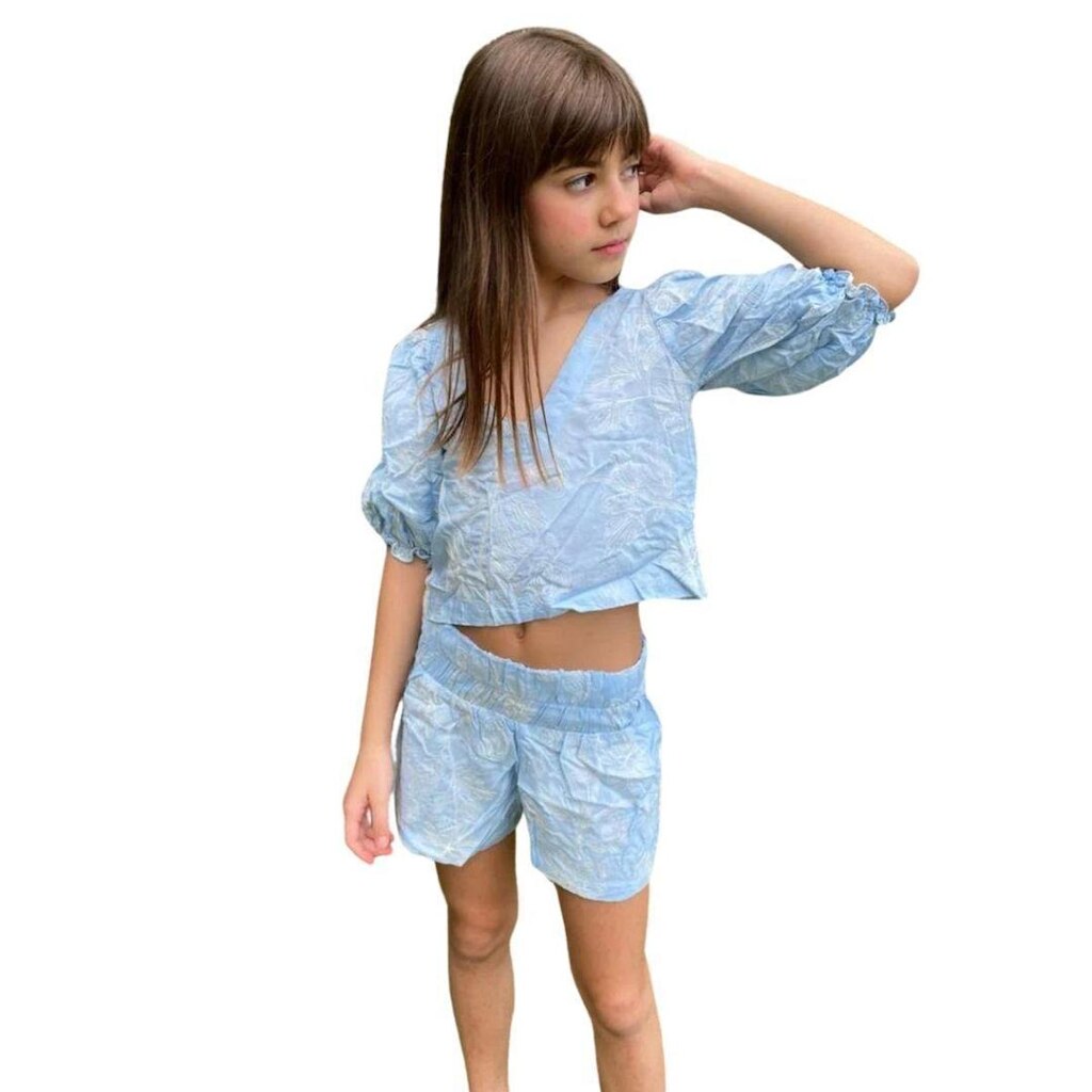 Conjunto Bordado - Azul