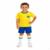 Conjunto Brasil Infantil Camisa 10 e Bermuda - Amarelo