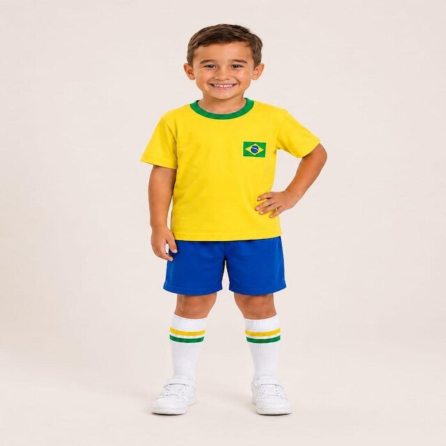 Conjunto Brasil Infantil Camisa 10 e Bermuda