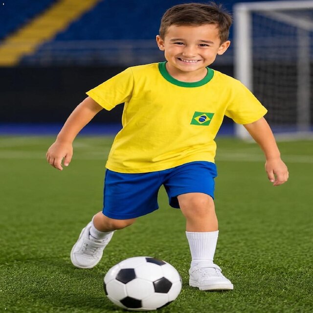 Conjunto Brasil Infantil Camisa 10 e Bermuda