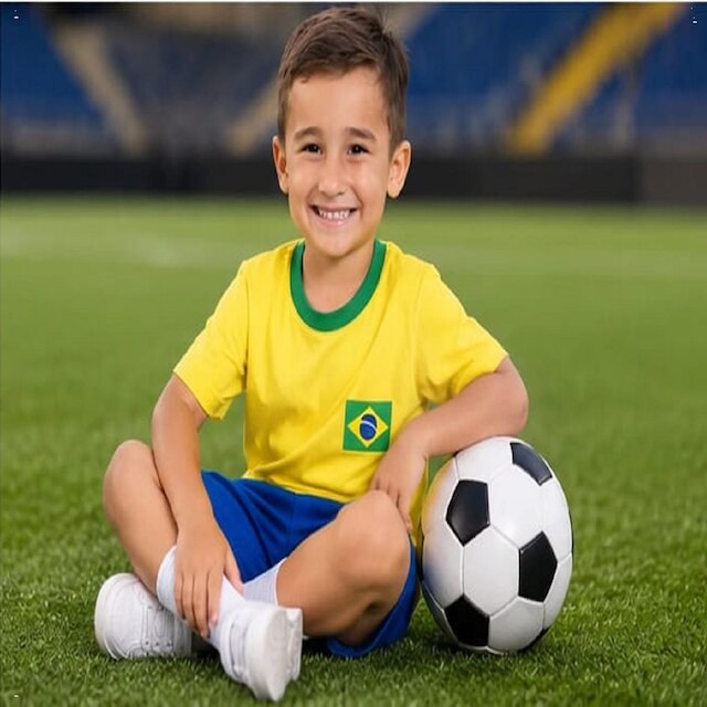 Conjunto Brasil Infantil Camisa 10 e Bermuda