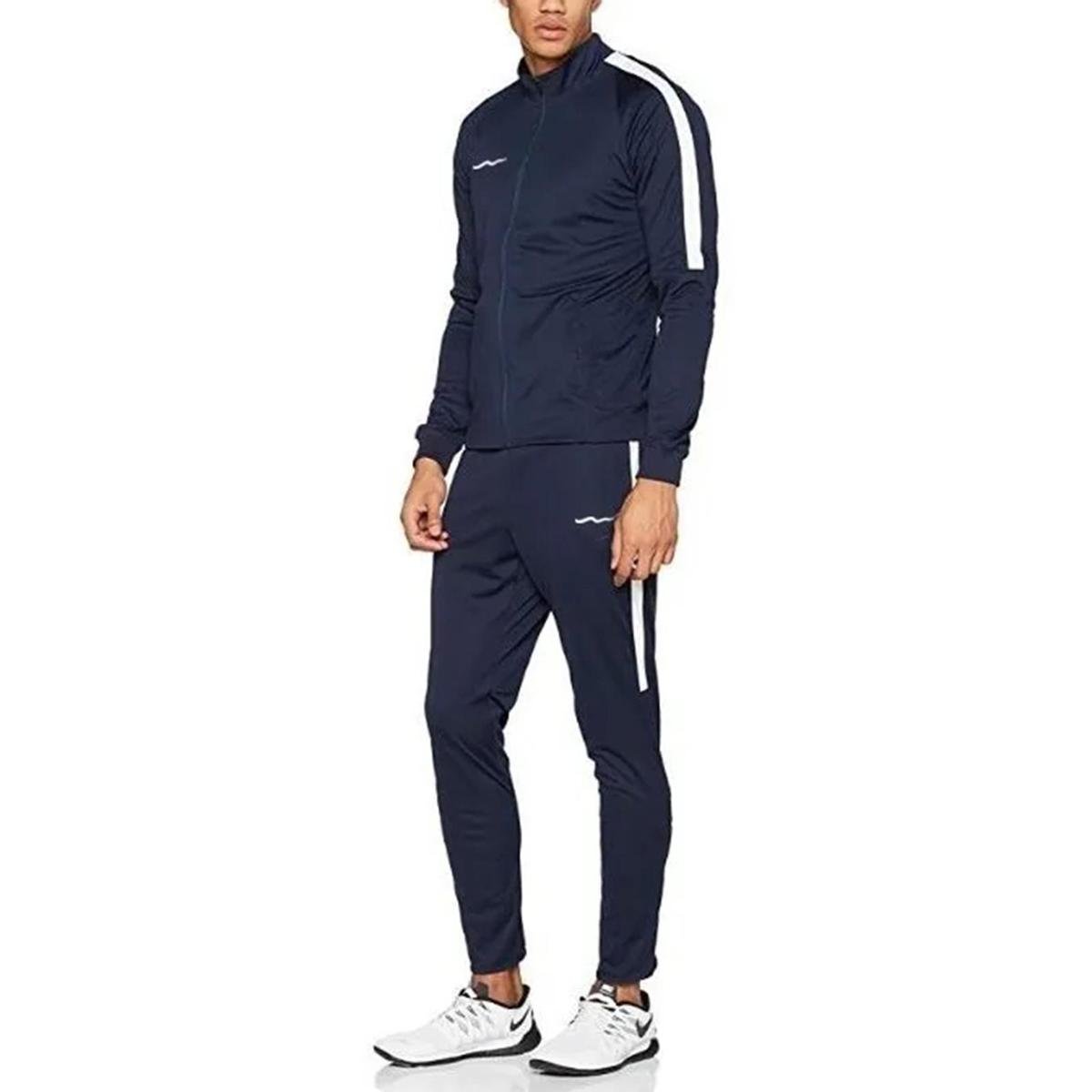 Conjunto Calça E Casaco Jaqueta Track Pants Colegial Esporte - Azul+Branco Menor preço em Conjunto Calça E Casaco Jaqueta Track Pants Colegial Esporte - Azul+Branco