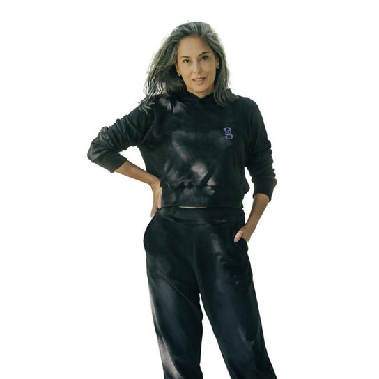 Conjunto Calça e Cropped com Touca em Plush Pijama de Plush