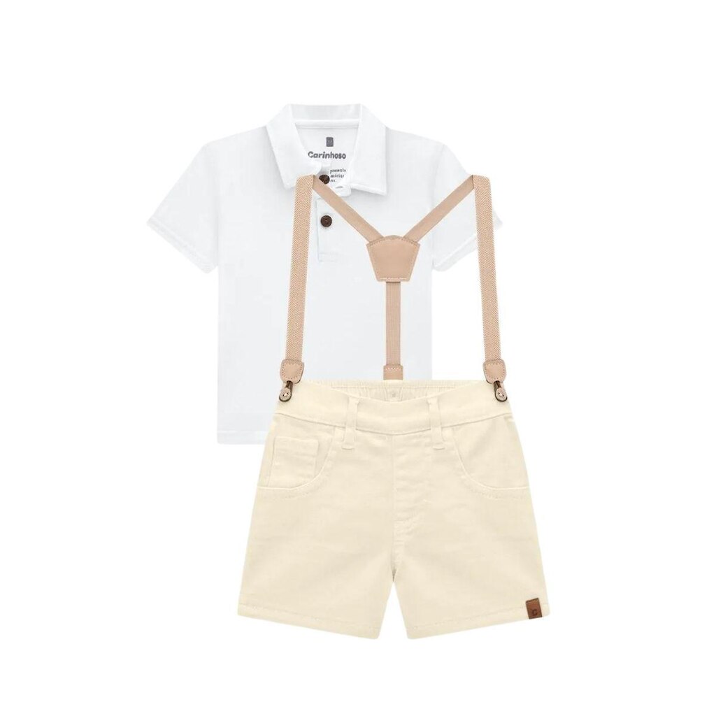 Conjunto Camisa Polo Bermuda c Susp - Carinhoso