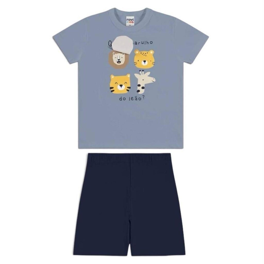 Conjunto Camiseta com Bermuda Infantil Rovi Kids 3028661