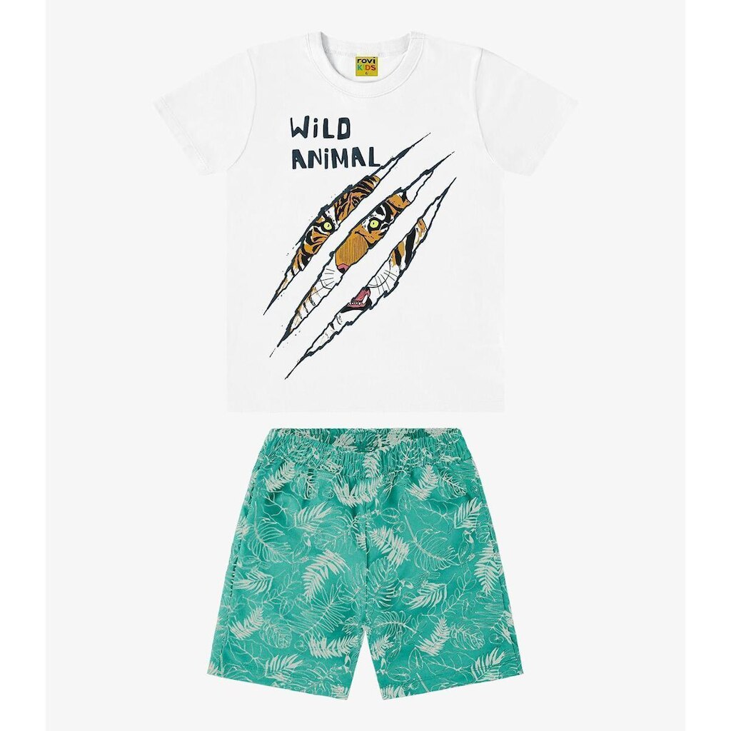 Conjunto Camiseta com Bermuda Rovi Kids Branco