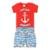 Conjunto Camiseta de Âncora e Short - Cadu - Vermelho