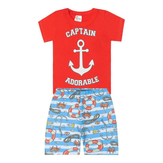 Conjunto Camiseta de Âncora e Short - Cadu