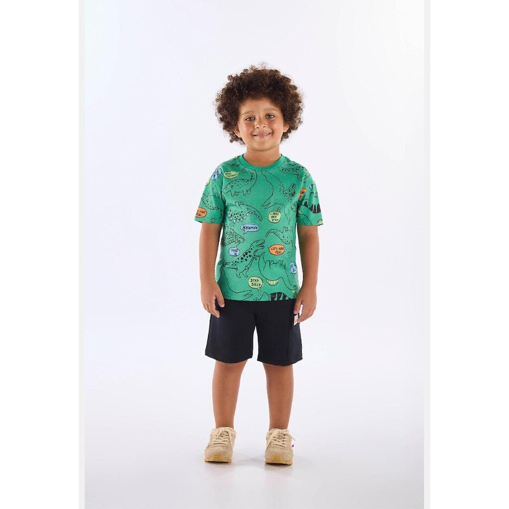 Conjunto Camiseta Dinos Bermuda Up Baby