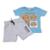 Conjunto Camiseta e Bermuda Infantil Menino Tigrinho - Azul
