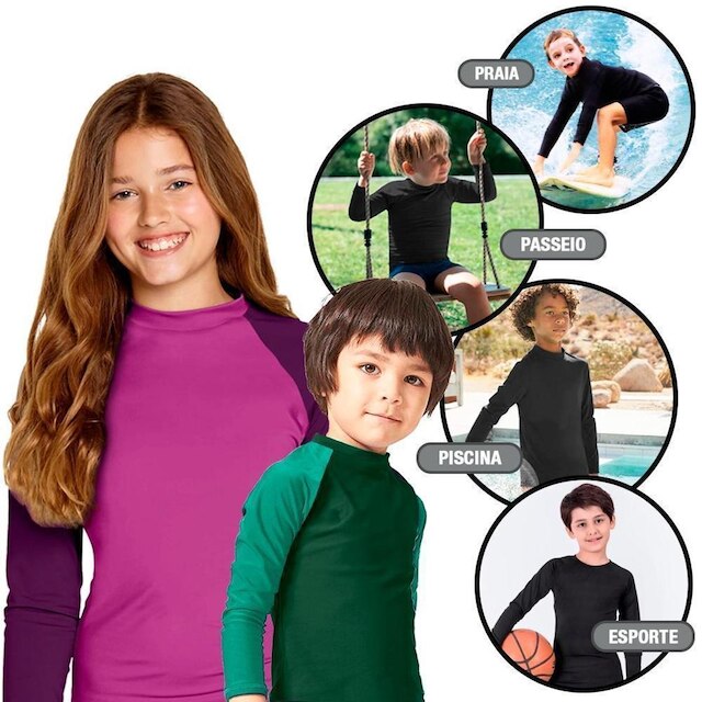 Conjunto Camiseta e Boné Praia Proteção Solar UV 50+ Infantil Bebê Menino Menina