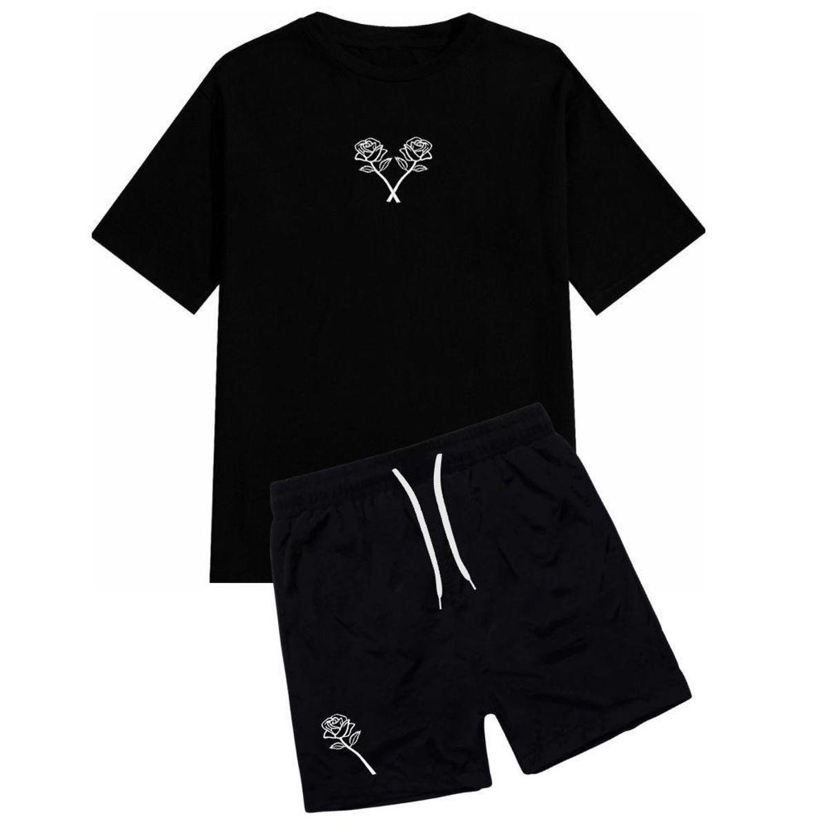 Conjunto Camiseta e Short Moda Praia Masculino Flor Menor preço em Conjunto Camiseta e Short Moda Praia Masculino Flor
