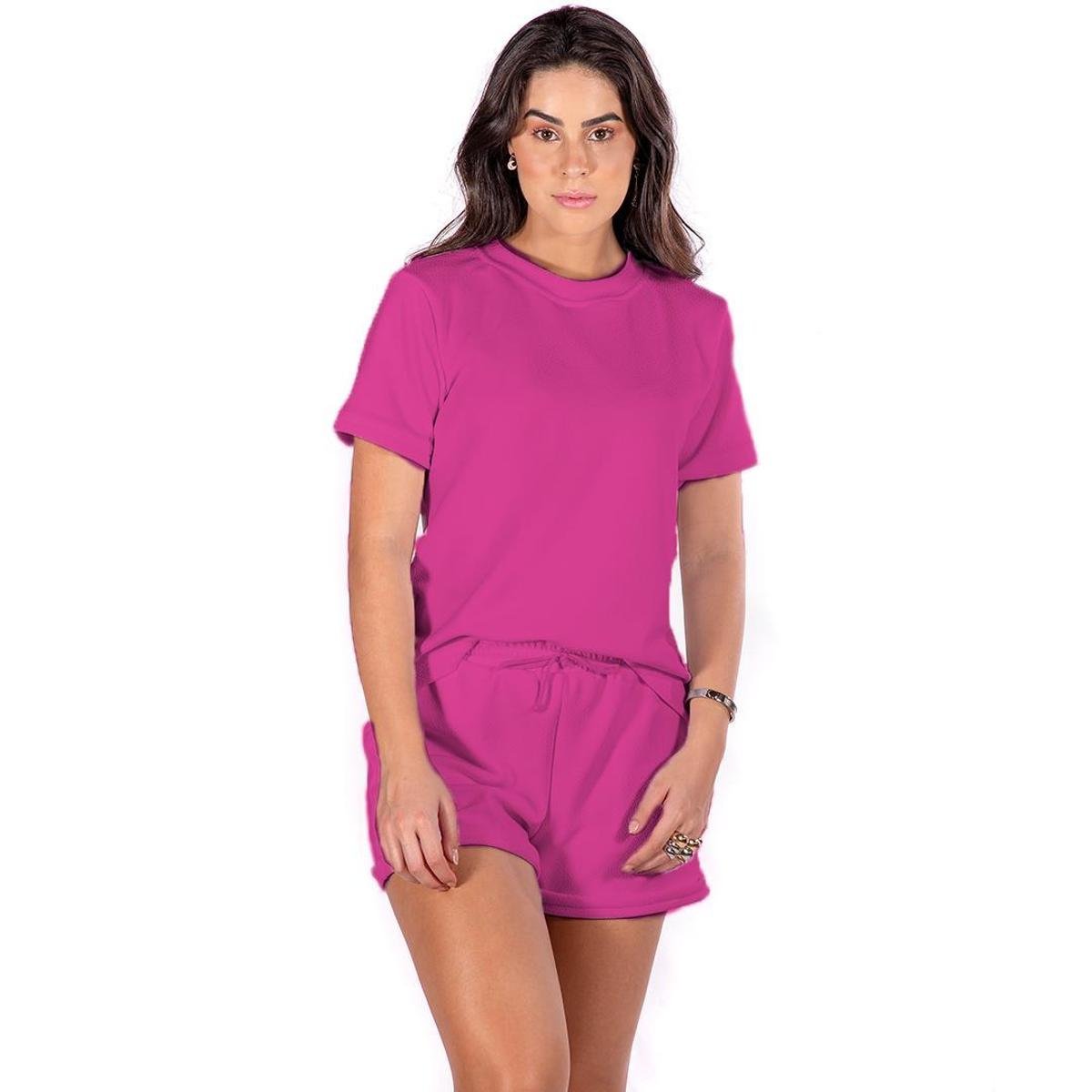 Conjunto Casual Passeio Blusa T-Shirt+ Short Sem Bolsos Liso é ruim? Conjunto Casual Passeio Blusa T-Shirt+ Short Sem Bolsos Liso é boa?