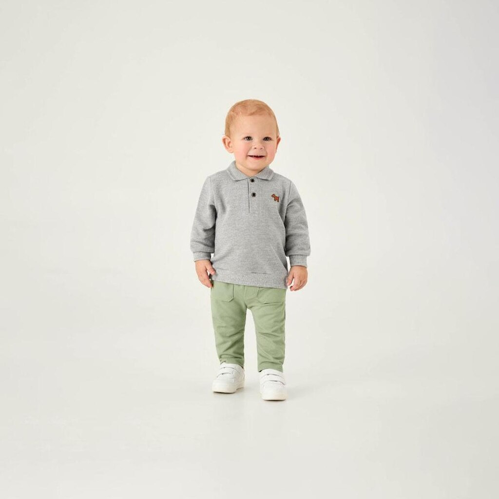 Conjunto Cinza Bebe Pulla Bulla Menino - 55185-567