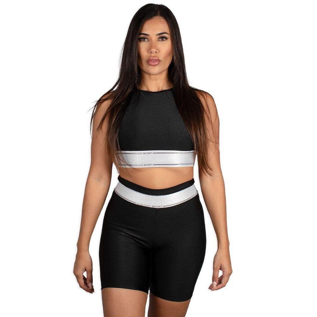 Conjunto Colcci Top E Bermuda Sport Preto